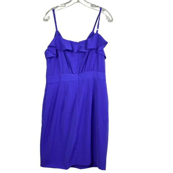 Calvin Klein Womens Purple Ruffled Sleeveless Midi Dress Back Zip Closure Side S - Picture 7 of 10